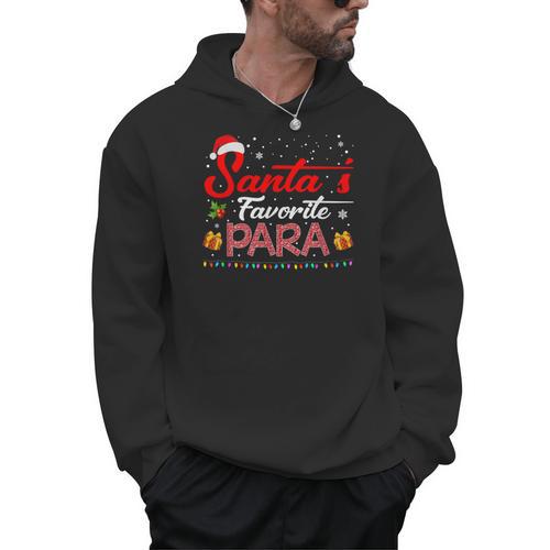 Santa's Favorite Para Christmas Paraprofessional Teacher Men Hoodie - teacherstshirts.com DE