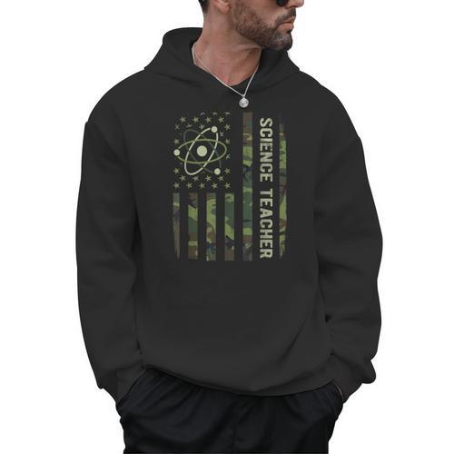 Science Teacher Camo American Flag Back To School Men Hoodie - teacherstshirts.com CA