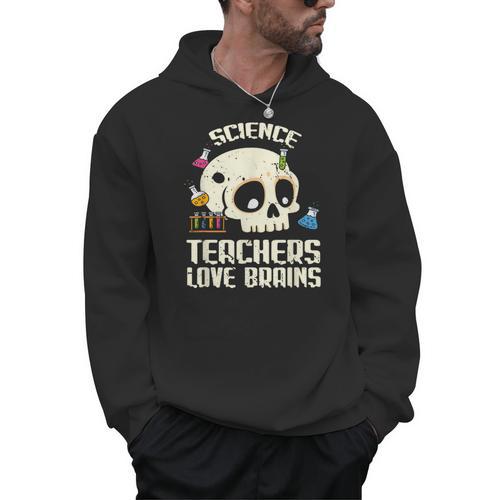 Science Teachers Love Brains Teachers Halloween Men Hoodie - teacherstshirts.com AU