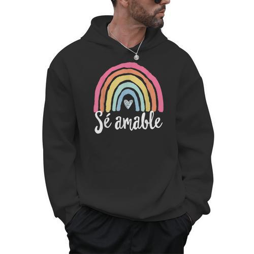 Sé Amable Spanish Bilingual Teacher Be Kind Boho Rainbow Men Hoodie - teacherstshirts.com AU