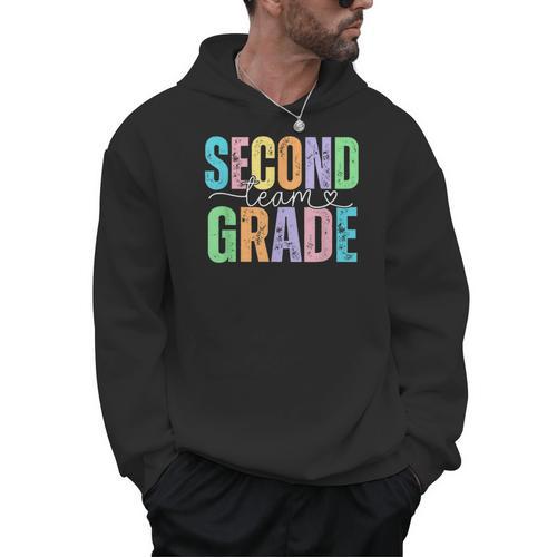 Second Grade Team Heart Teacher Student Back To School Girls Men Hoodie - teacherstshirts.com