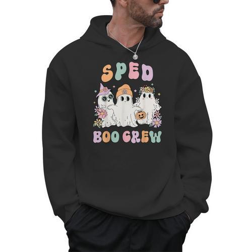 SPED Boo Crew Halloween Floral Ghost Special Ed SPED Teacher For Men Women Kids Men Hoodie - teacherstshirts.com