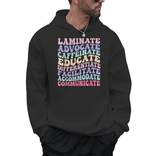 Sped Caffeinate Advocate Laminate Educate Teacher Men Hoodie - teacherstshirts.com DE