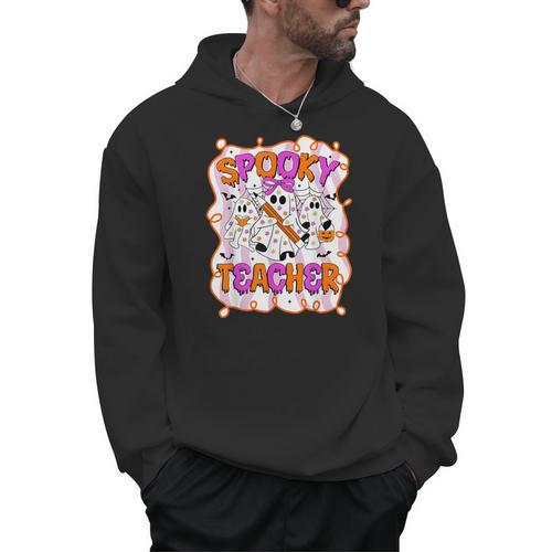 Spooky Teacher Ghost Pencil Teacher Halloween Teacher Men Hoodie - teacherstshirts.com