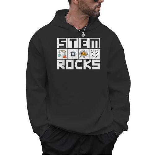 STEM Rocks Science Technology Engineering Math STEM Teacher Men Hoodie - teacherstshirts.com UK