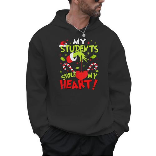 My Students Stole My Heart Teacher Holiday Merry Christmas Men Hoodie - teacherstshirts.com AU