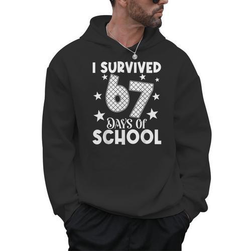 I Survived 67 Days Of School Teachers Students Men Hoodie - teacherstshirts.com