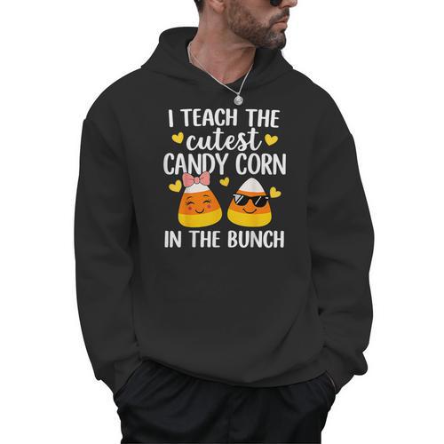 I Teach The Cutest Candy Corn In The Bunch Teacher Halloween Men Hoodie - teacherstshirts.com