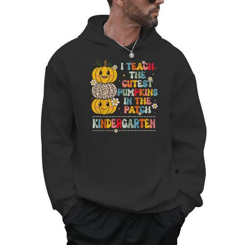I Teach The Cutest Pumpkins Kindergarten Teacher Halloween Men Hoodie - teacherstshirts.com DE