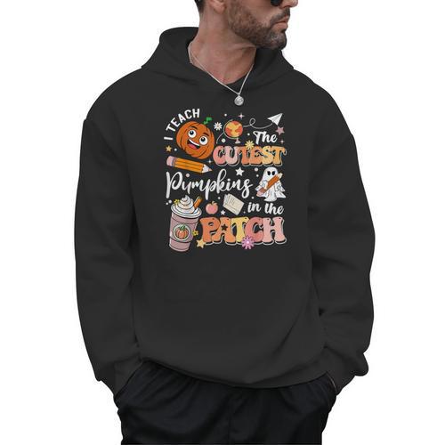 I Teach The Cutest Pumpkins In The Patch Halloween Teacher Men Hoodie - teacherstshirts.com