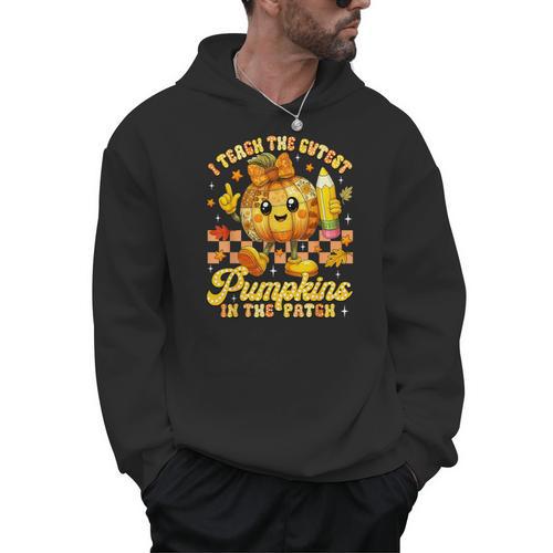 I Teach The Cutest Pumpkins In The Patch Teacher Halloween Men Hoodie - teacherstshirts.com DE