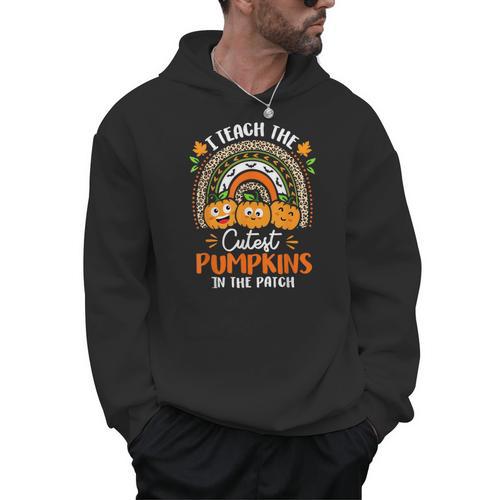 I Teach The Cutest Pumpkins In The Patch Teacher Halloween Men Hoodie - teacherstshirts.com DE