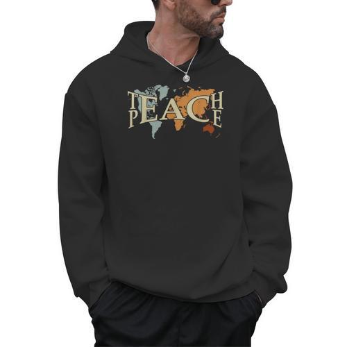 Teach Peace Teacher Teacher Men Hoodie - teacherstshirts.com UK