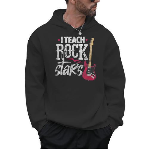 I Teach Rock Stars Music Teacher Guitar Player Men Hoodie - teacherstshirts.com