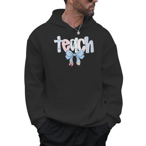 Teach Teacher Coquette Bow Pencil Back To School First Day Men Hoodie - teacherstshirts.com CA