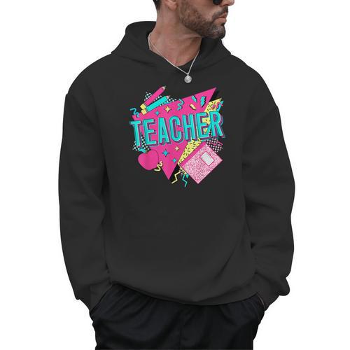 Teacher 90s Retro Colorful Teacher Of The 90s Back To School Men Hoodie - teacherstshirts.com CA