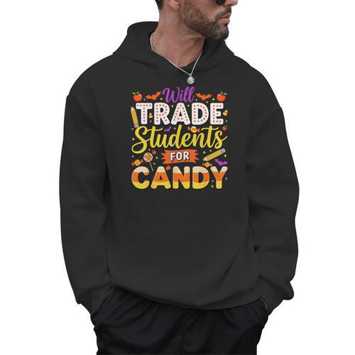 Teacher Cute Will Trade Students For Candy Halloween Costume Men Hoodie - teacherstshirts.com DE