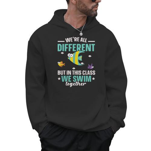 Teacher We All Different But In This Class We Swim Together Men Hoodie - teacherstshirts.com DE
