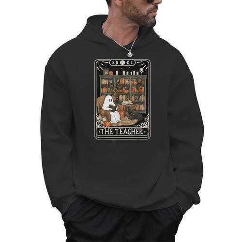 The Teacher Ghost Book Reading Books Lover Halloween Men Hoodie - teacherstshirts.com CA