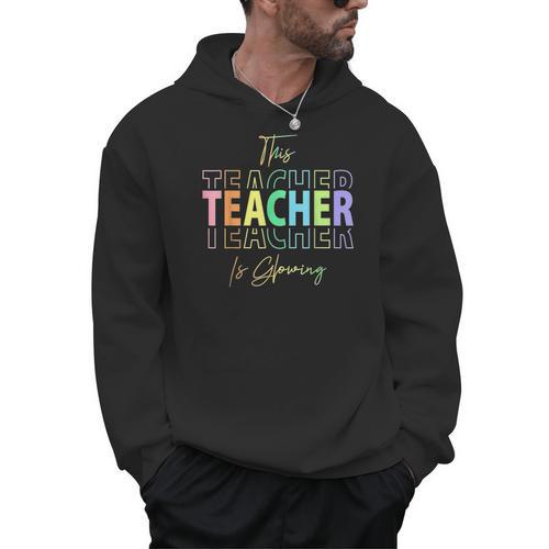 This Teacher Is Glowing Hello Summer End Of School Men Hoodie - teacherstshirts.com AU