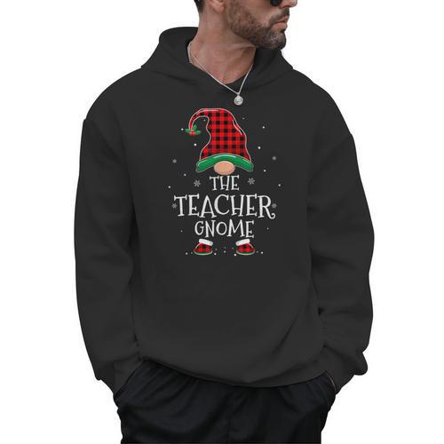 Teacher Gnome Xmas Family Matching Plaid Christmas Gnomes Men Hoodie - teacherstshirts.com DE