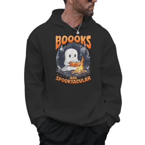 Teacher Halloween Ghost Reading Book Animal Boooks Are Men Hoodie - teacherstshirts.com