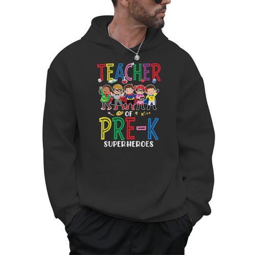 Teacher Of Pre K Superheroes Teacher New School Year Men Women Men Hoodie - teacherstshirts.com CA