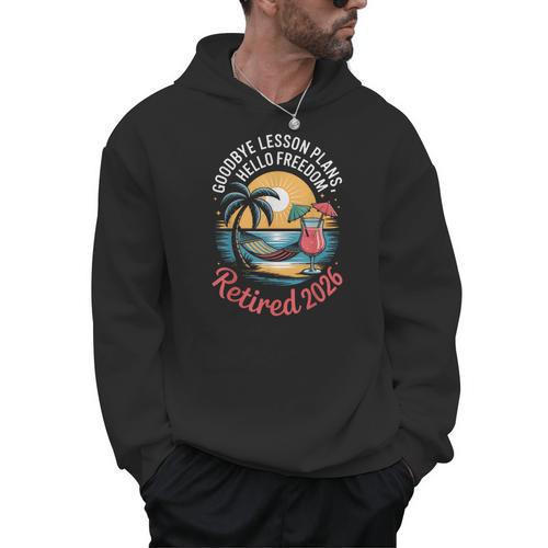 Teacher Retirement Shirts 2026 Goodbye Lesson Hello Freedom Men Hoodie - teacherstshirts.com AU