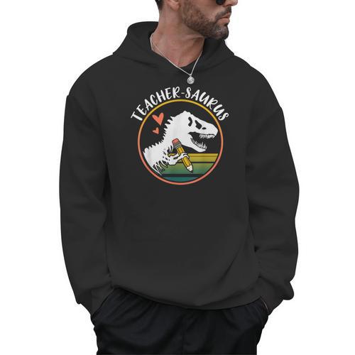 Teacher-Saurus Dinosaur Teacher Design T-Rex Design Men Hoodie - teacherstshirts.com