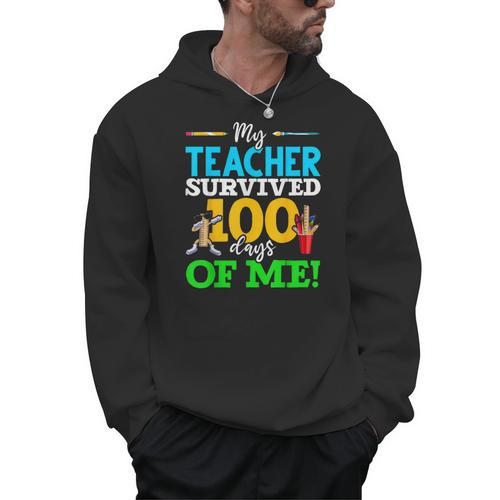 My Teacher Survived 100 Days Of Me Dab 100 Days Of School For Men Women Kids Men Hoodie - teacherstshirts.com AU