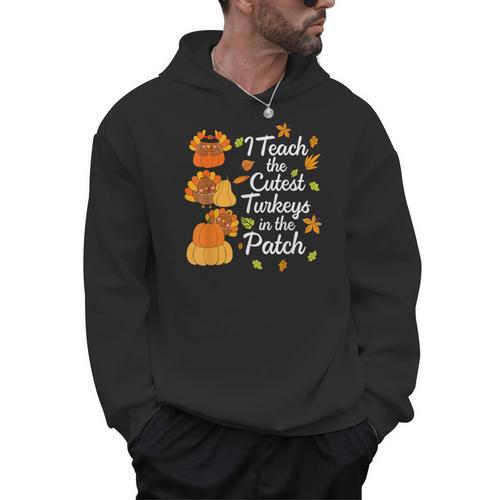 Teacher Thanksgiving I Teach The Cutest Turkeys In The Patch Men Hoodie - teacherstshirts.com AU
