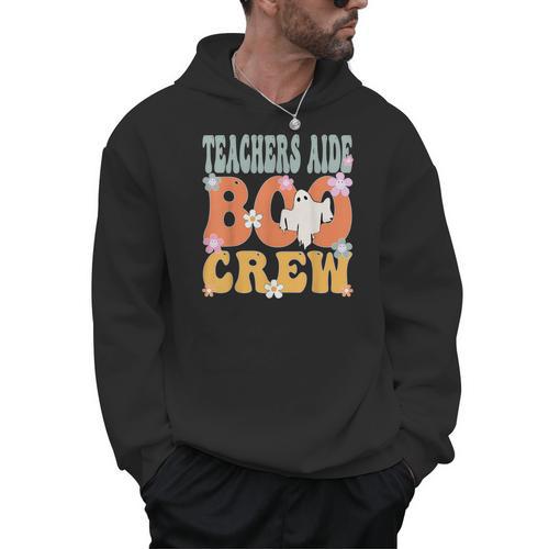 Teachers Aide Boo Crew Ghost Groovy Halloween For Women Men Hoodie - teacherstshirts.com CA
