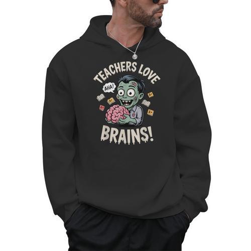 Teachers Love Brains Shirt Men Women Teacher Halloween Men Hoodie - teacherstshirts.com