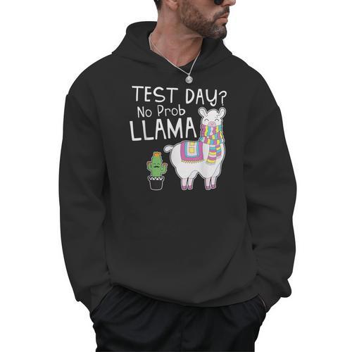 Teachers Testing Day Test Day No Prob Llama Teacher Men Hoodie - teacherstshirts.com DE