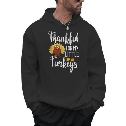 Teachers Thanksgiving Thankful For My Little Turkeys Men Hoodie - teacherstshirts.com UK