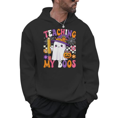 Teaching My Boos Ghost Teacher Cute Pencil Halloween Teacher Men Hoodie - teacherstshirts.com AU