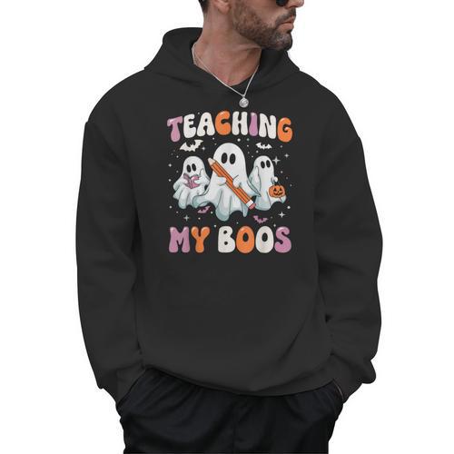 Teaching My Boos Teacher Cute Ghost Teacher Halloween Men Hoodie - teacherstshirts.com CA