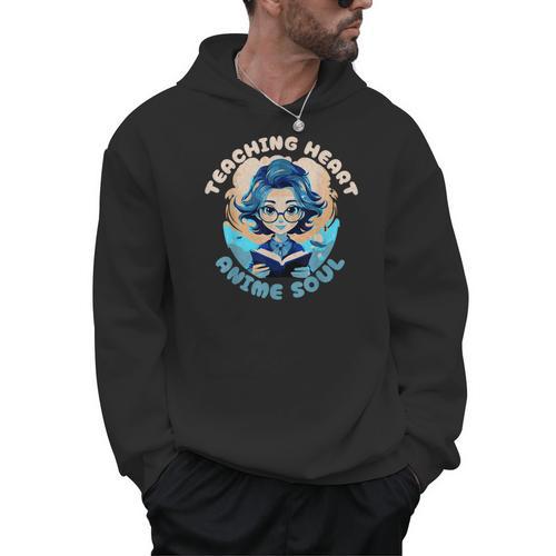 Teaching Heart Anime Soul Teacher Otaku Manga Men Hoodie - teacherstshirts.com