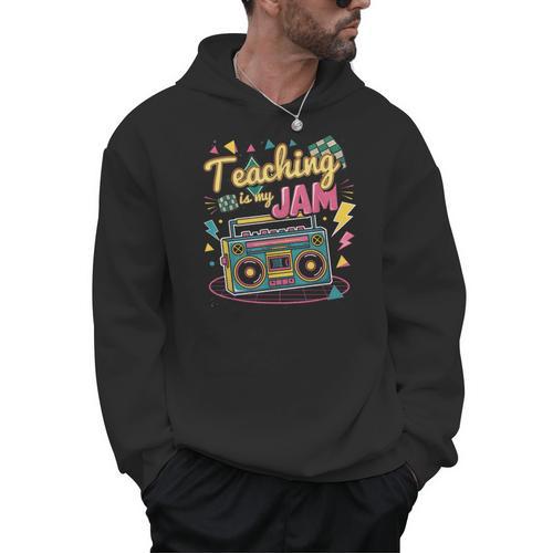 Teaching Is My Jam Groovy Retro Teacher Back To School Men Hoodie - teacherstshirts.com DE