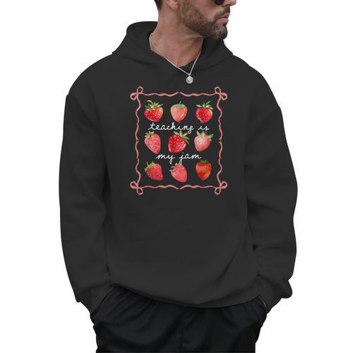 Teaching Is My Jam Strawberry Kinder Team Teacher Men Hoodie - teacherstshirts.com UK