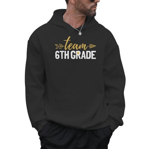 Team 6th Grade Hello Sixth Grade Crew Squad Teacher Kids Men Hoodie - teacherstshirts.com AU