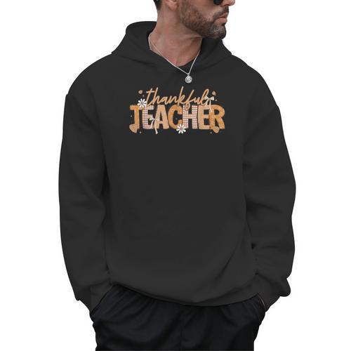 Thankful Teacher Autumn Fall Teacher Thanksgiving Youth Men Hoodie - teacherstshirts.com DE