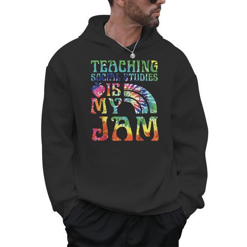 Tie Dye Teaching Social Studies Is My Jam Sunglasses Teacher Men Hoodie - teacherstshirts.com AU
