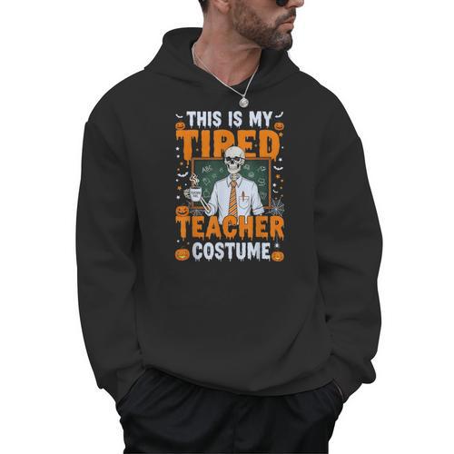 This Is My Tired Teacher Costume Halloween Costumes Men Hoodie - teacherstshirts.com AU