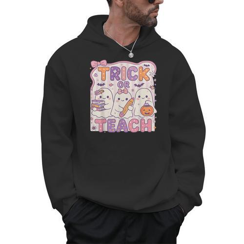 Trick Or Teach Retro Halloween Teacher Look Men Hoodie - teacherstshirts.com