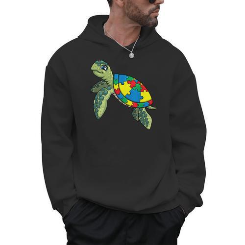 Turtle Puzzle Pieces For Autism Awareness Kids Women Teacher Men Hoodie - teacherstshirts.com DE