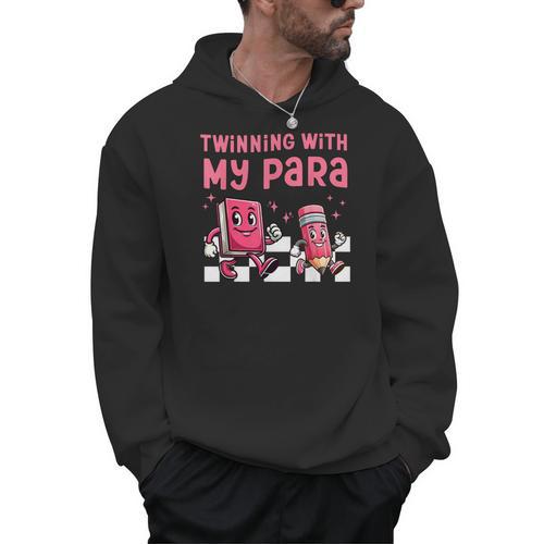 Twinning With My Para Teacher Matching Paraprofessional 70s For Men Women Men Hoodie - teacherstshirts.com