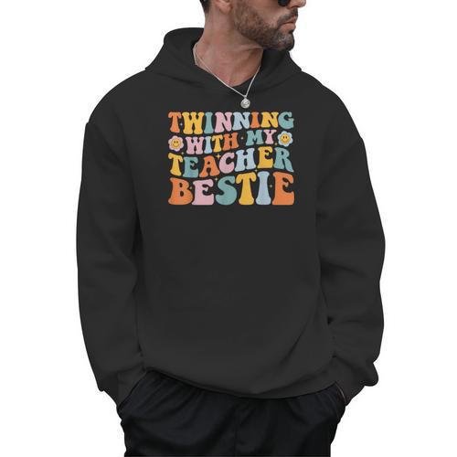 Twinning With My Teacher Bestie Twin Day Matching For Men Women Kids Men Hoodie - teacherstshirts.com