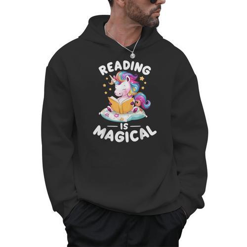 Unicorn Teacher Reading Is Magical Book Men Hoodie - teacherstshirts.com CA