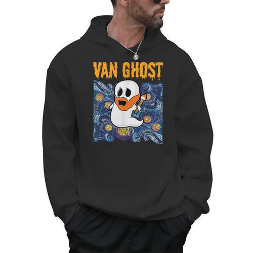 Van Ghost Art Teacher Halloween Van Gogh Starry Night Men Hoodie - teacherstshirts.com UK